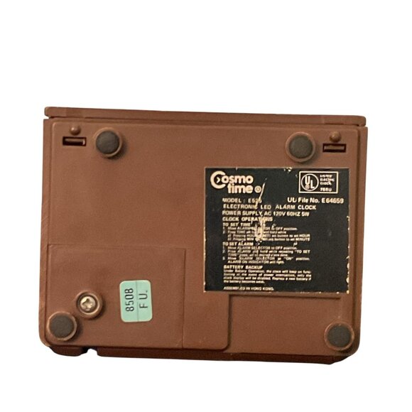 Vintage Cosmo Time Digital Alarm Clock Radio Brown & Gold Retro Design - Picture 8 of 11